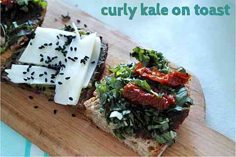 Curly kale on toast