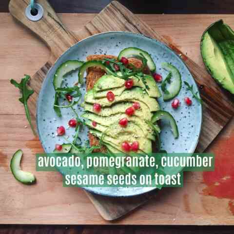 Lucy Lentil SWAG avocado pomegranate cucumber sesame