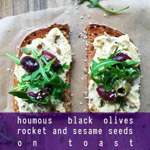 Lucy Lentil SWAG houmous olive sesameseed rocket