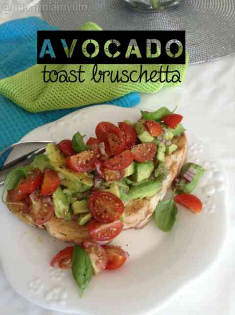 Miam Miam Yum swagged Avocado tomato bruschetta