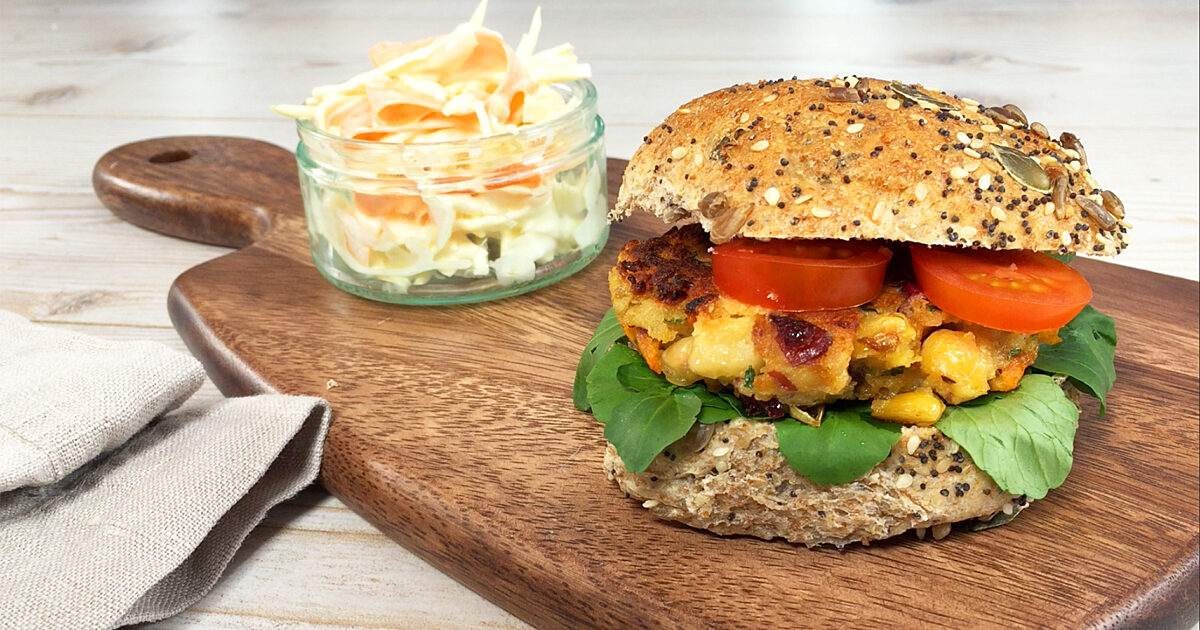 FabFlour | Spicy beanburger with health-slaw recipe
