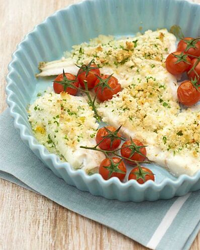 Baked haddock with crispy crumb