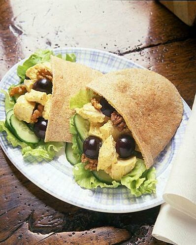 Spicy chicken pitta