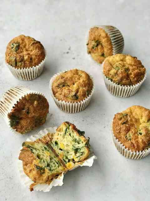 Cheese Sweetcorn and Spinach Muffins 1