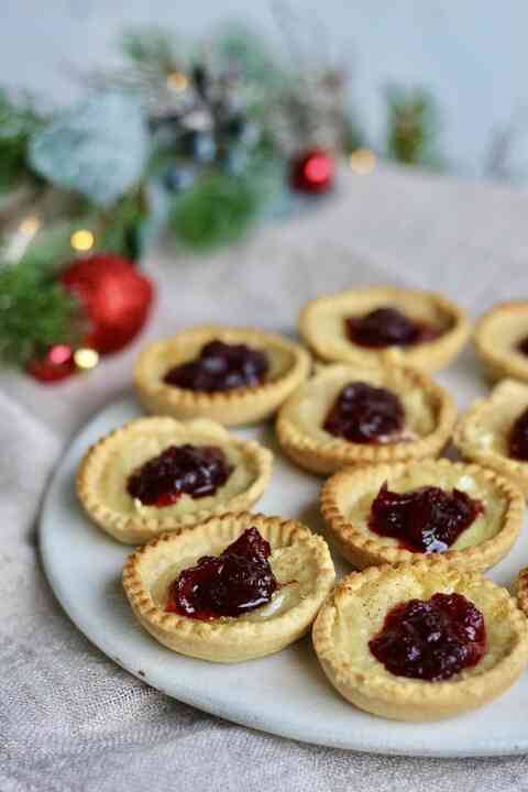 Cranberry and gruyere tartlets